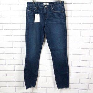 Dark Denim Paige Skinny Ankle Raw Hem Jeans (NWT)